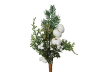 Pick con Decoro Bianco/Verde H.17 cm