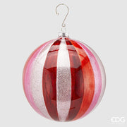 PALLINA IN VETRO RIGHE GLITTER 15CM