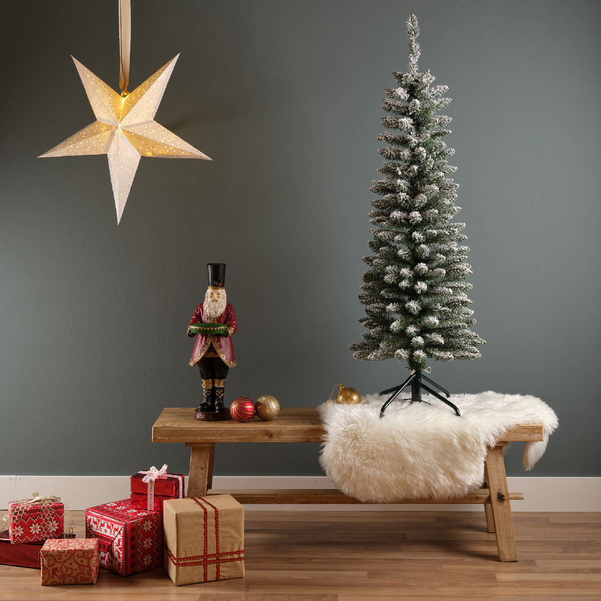 ALBERO DI NATALE SLIM 150CM PENCIL INNEVATO