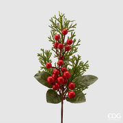 PICK PINO CON BACCHE ROSSE H30CM