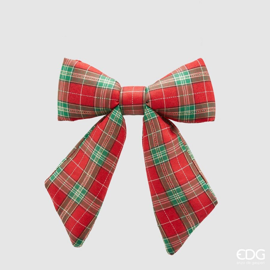 FIOCCO APPENDIBILE IN LINO TARTAN 22X26CM