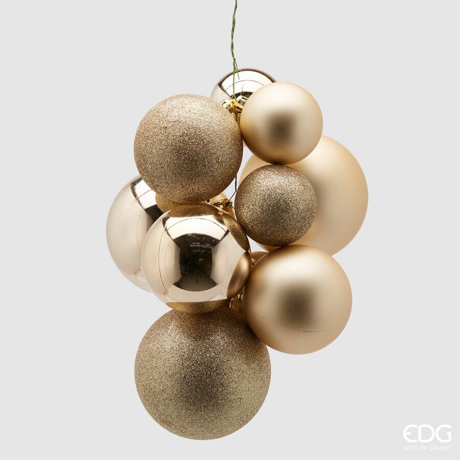 10 PALLINE A GRAPPOLO CHAMPAGNE APPENDIBILI