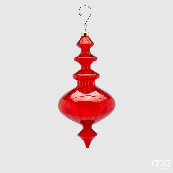 PENDENTE TROTTOLA IN VETRO, H23XØ11CM, ROSSO