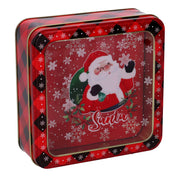Scatola metallo babbo natale cm15x15h5,5 rosso Peraga Christmas