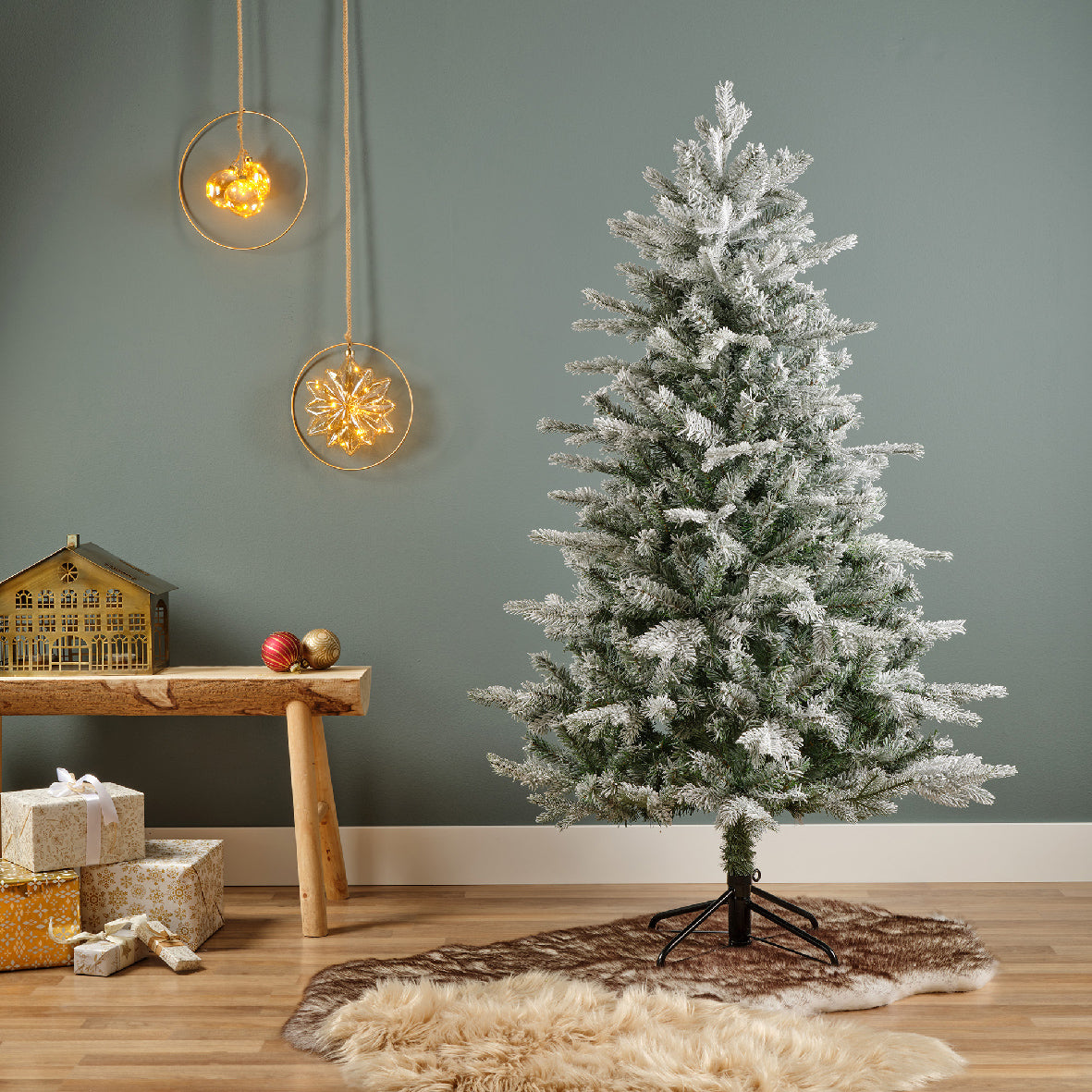 ALBERO DI NATALE VERMONT VERDE EFFETTO GHIACCIATO 150CM