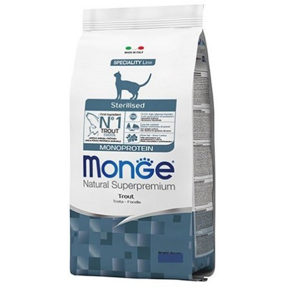 CROCCHETTE PER GATTI STERILIZZATI MONOPROTEICHE NATURAL SUPERPREMIUM 10KG TROTA