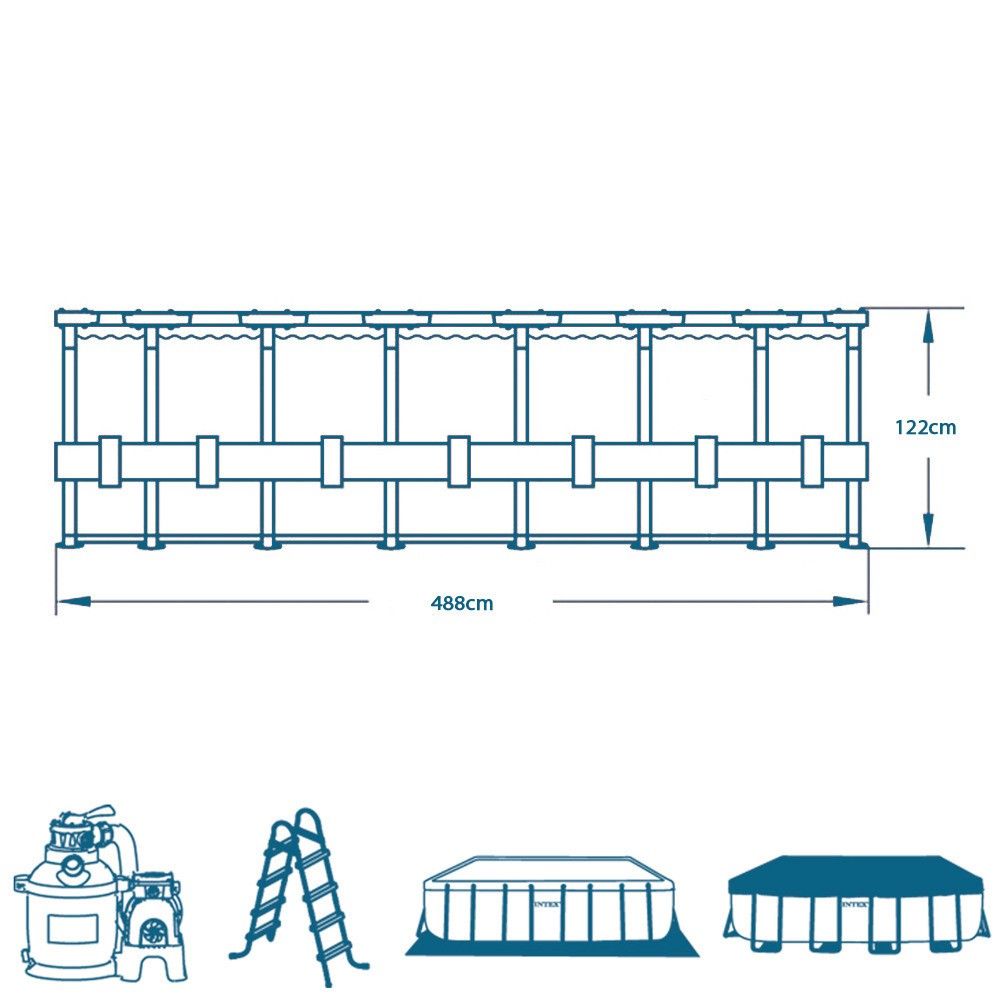 PISCINA ULTRAFRAME XTR 488XH122CM + POMPA A SABBIA + SCALETTA + TELI