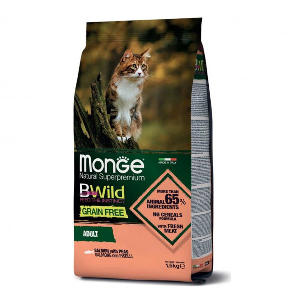 CROCCHETTE PER GATTO ADULTO GRAIN FREE 1,5KG SALMONE CON PISELLI