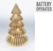 Albero di Natale a LED, altezza 33 cm, colore oro