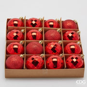 Confezione 16 Palline di natale D.6 Rosso
