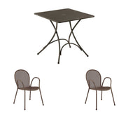 SET TAVOLO PIGALLE 76X76CM + 2 POLTRONE RONDA