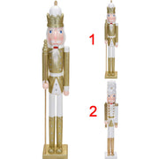 SOLDATINO SCHIACCIANOCI LEGNO 106CM ORO/BIANCO