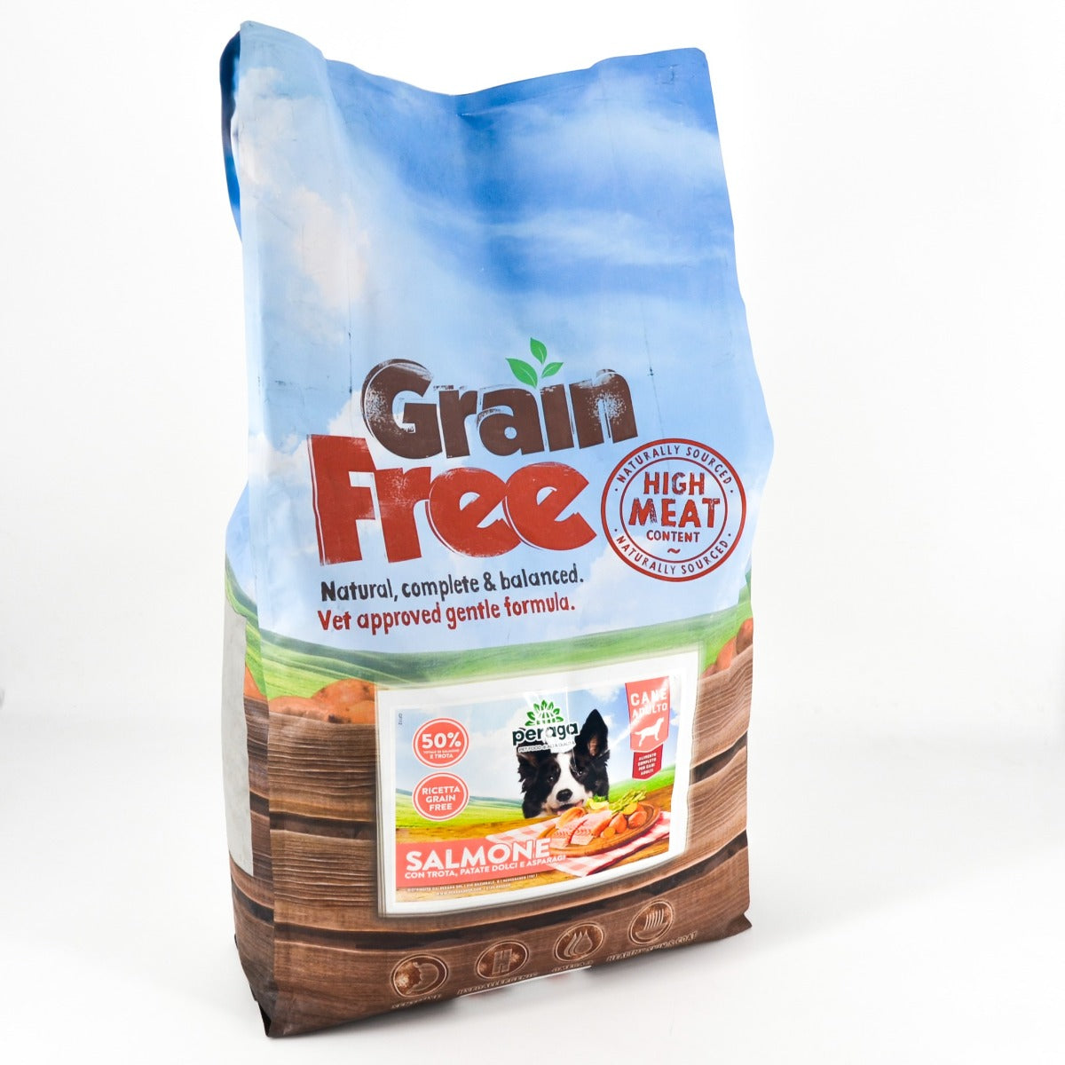 CROCCHETTE PERAGA GRAIN FREE PER CANE ADULTO 12KG SALMONE