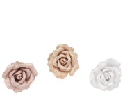 Rosa con clip in velluto D 14 cm tre colori modello assortito Peraga Christmas