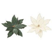 Poinsettia con clip in velluto D 35 cm colori modello assortito Peraga Christmas