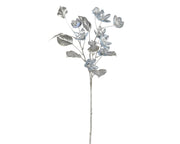 Ramo blossom con foglie argento altezza 66 cm blu/argento Peraga Christmas