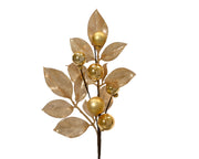 Ramo decorativo glitter altezza 36 cm oro chiaro Peraga Christmas