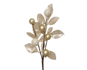 Ramo decorativo glitter altezza 36 cm perla Peraga Christmas