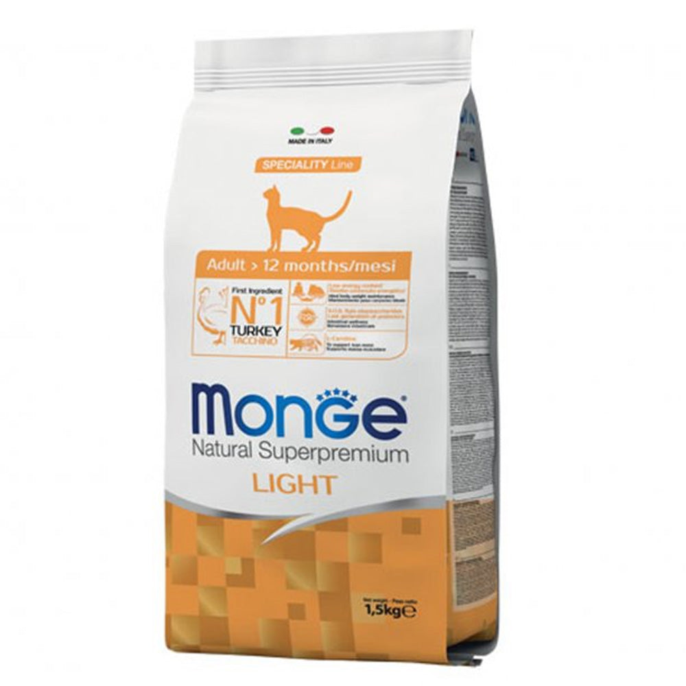 CROCCHETTE PER GATTO ADULTO LIGHT NATURAL SUPERPREMIUM 1,5KG TACCHINO