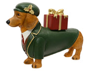 Cane con scatola regalo in magnesio 58 x 16,5 x 41 cm verde Peraga Christmas