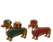 Cane con regalo in polyresin 21 x 6,5 x 15,5 cm colori modello assortito Peraga Christmas