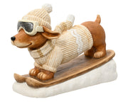 Cane sugli sci in magnesio 49,5 x 20 x 24 cm crema Peraga Christmas