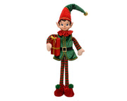Elfo decorativo in poliestere 20 x 14 x 70 cm verde/rosso Peraga Christmas