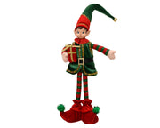 Elfo decorativo in poliestere 10 x 8 x 39 cm verde/rosso Peraga Christmas