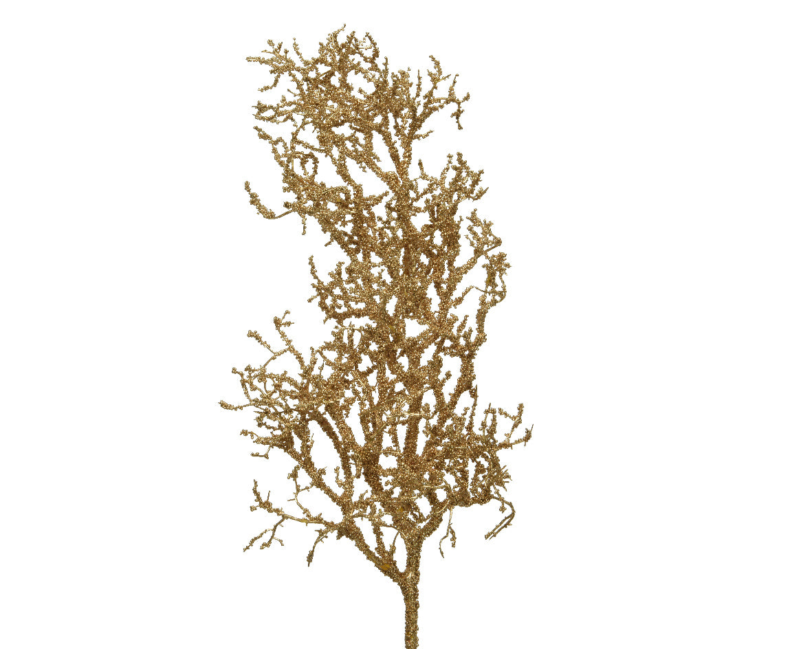 RAMO NATALIZIO 84CM ORO CON BACCHE