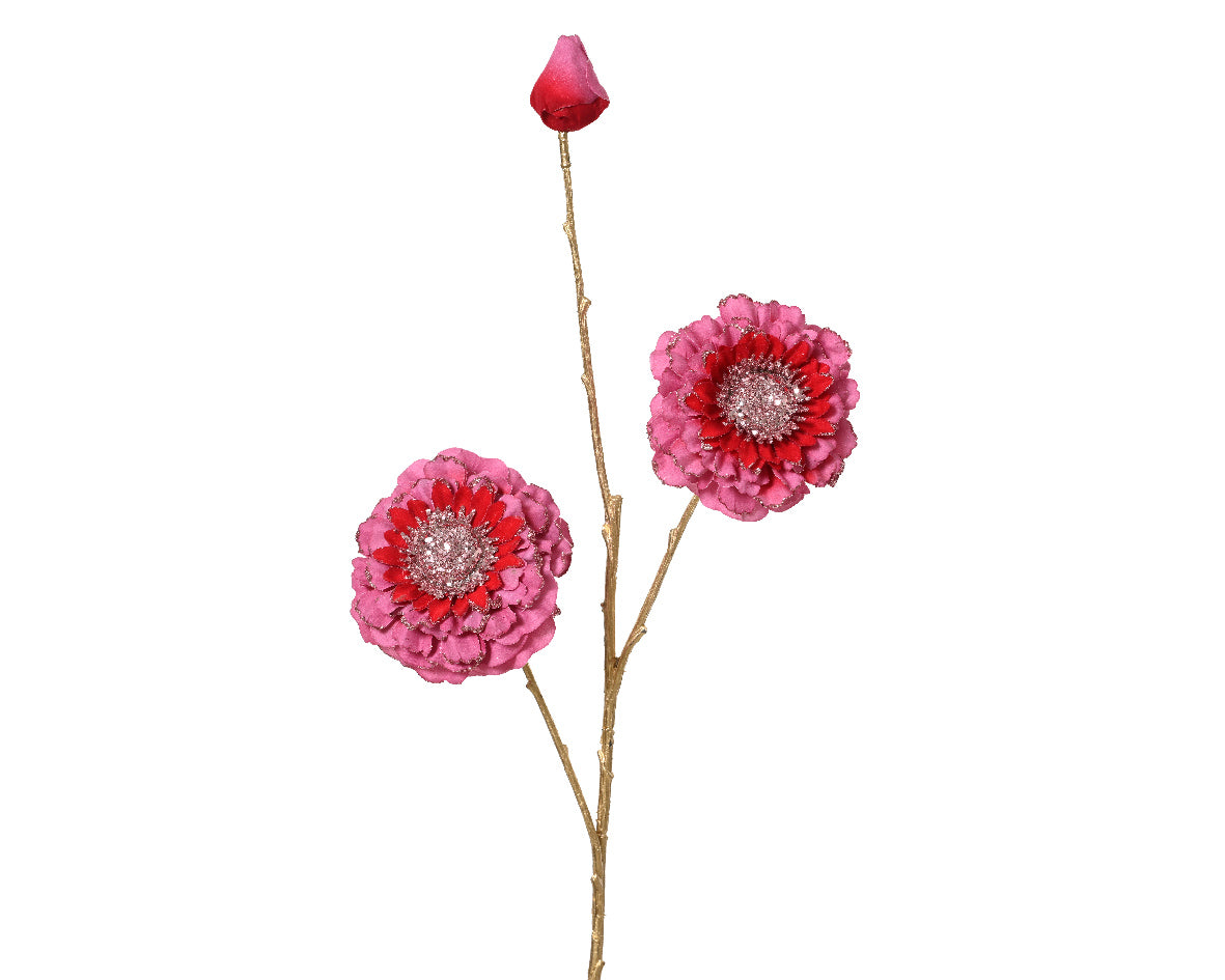 Gerbera Glitterata Rosa H.74 cm