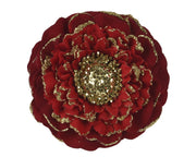 Zinnia con clip glitter D 10 cm rosso Peraga Christmas