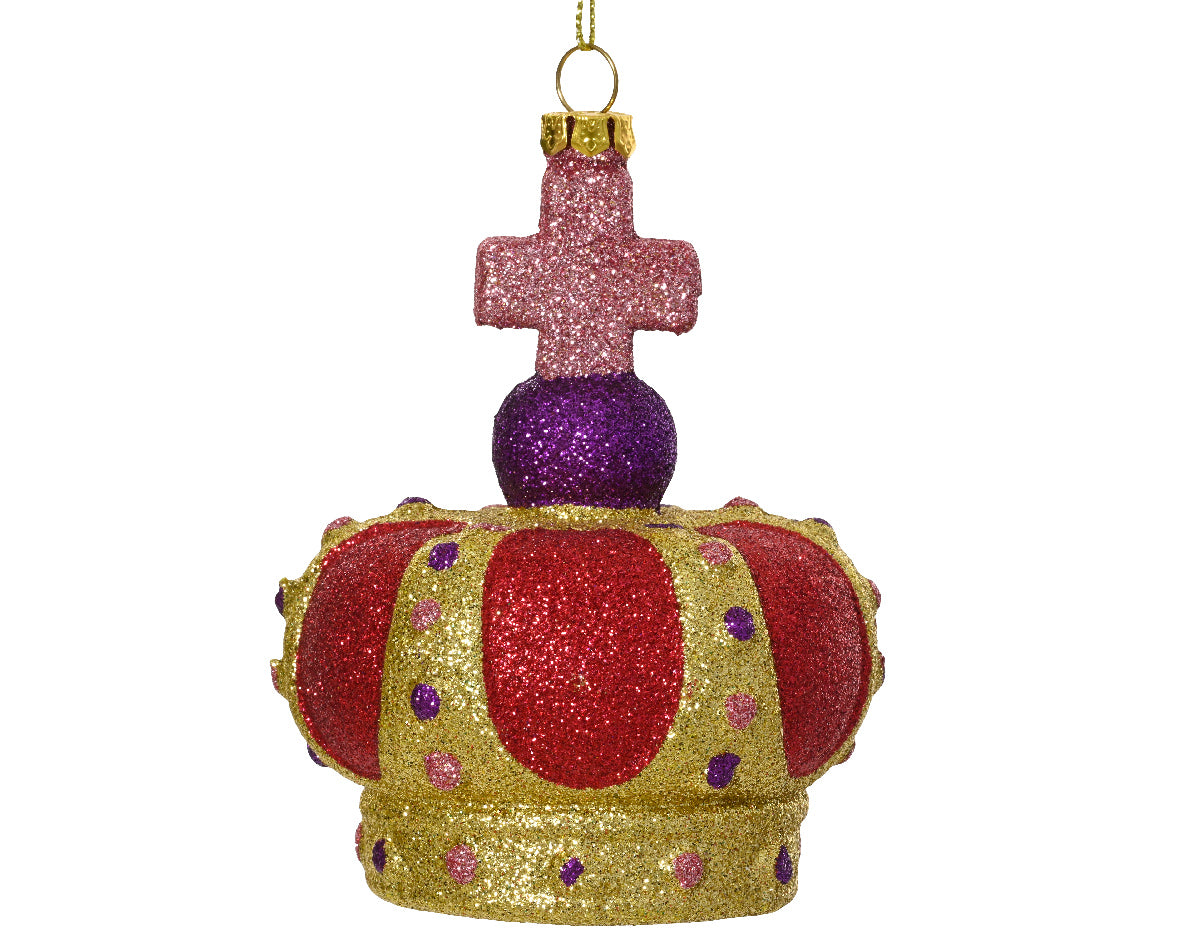decorazione natalizia appendibile Corona Rossa H10.8cm