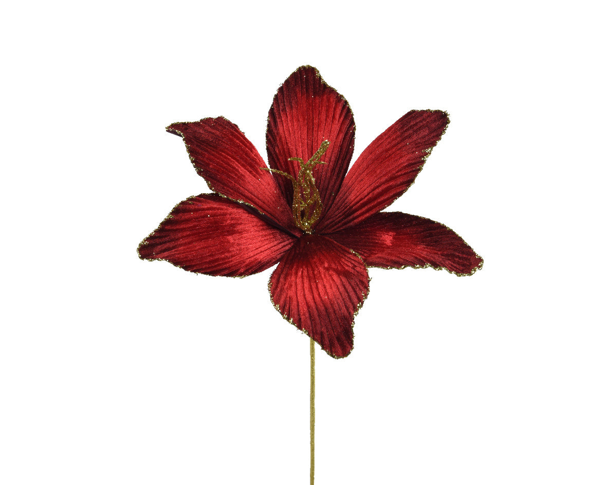 Magnolia in Velluto Rossa H.60 cm