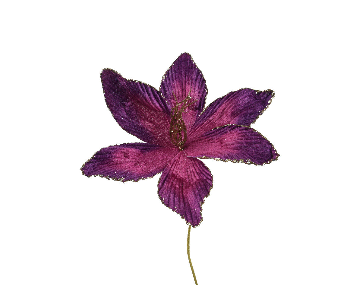 Magnolia in Velluto Viola H.60 cm