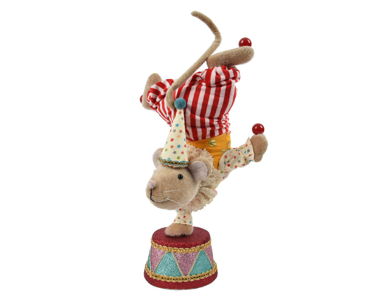 Topo circo con Cappello decorazione natalizia H49cm