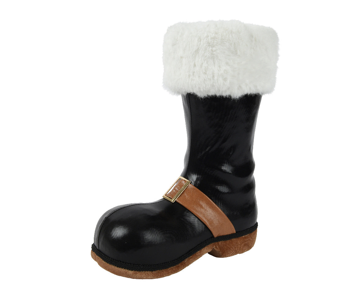 Stivale natalizio decorativo con Fibbia Nero H40cm