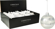 Pallina di natale 10cm - argento/bianco
