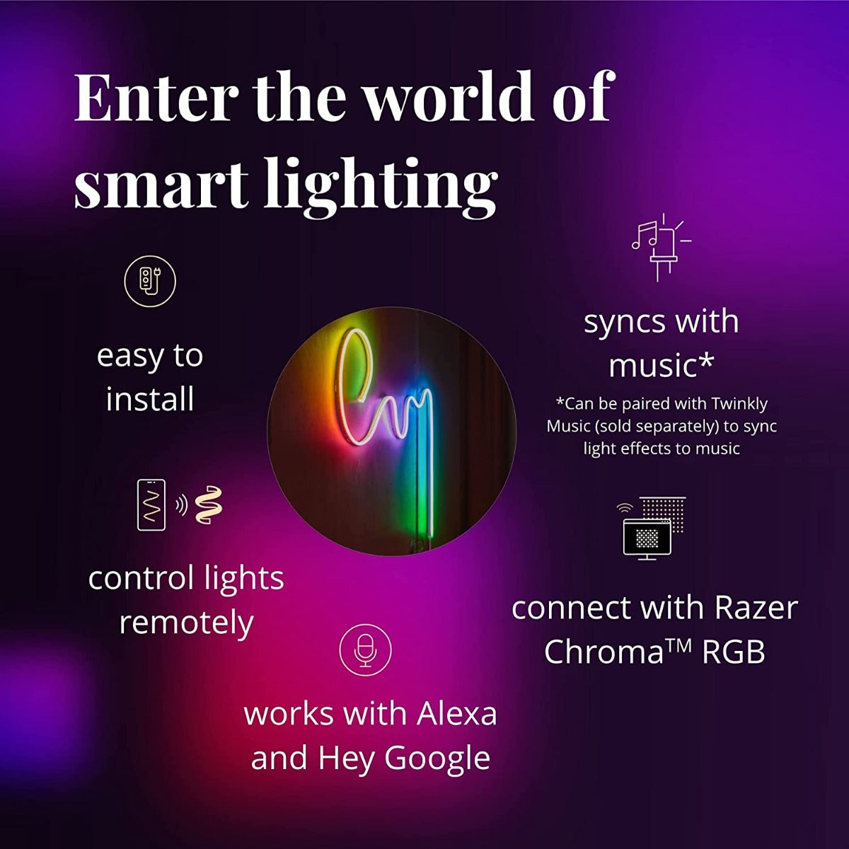 TWINKLY FLEX TUBO FLESSIBILE 2 M 192 LED RGB BT + WIFI