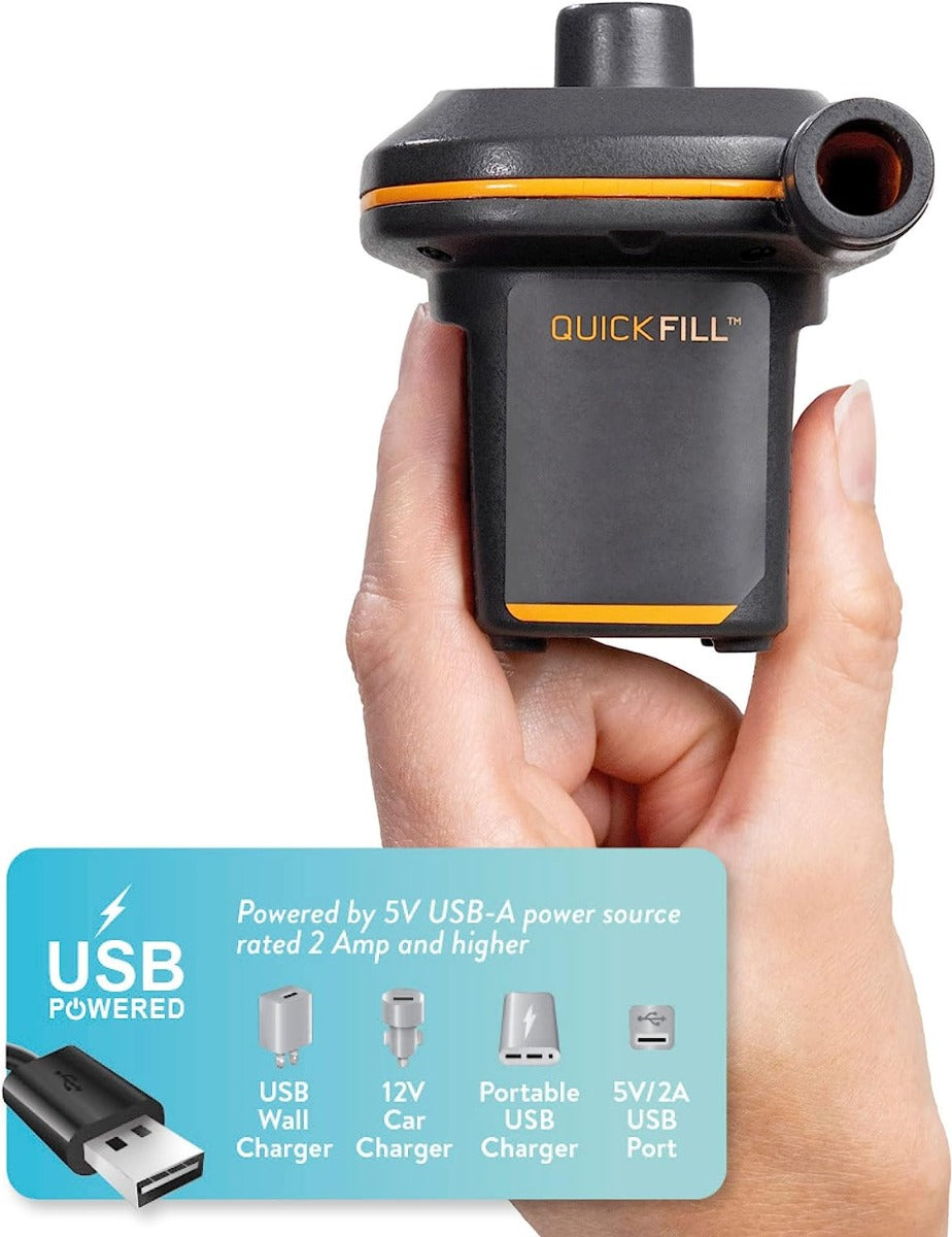 POMPA A BATTERIA GONFIAGGIO SGONFIAGGIO USB QUICKFILL MINI