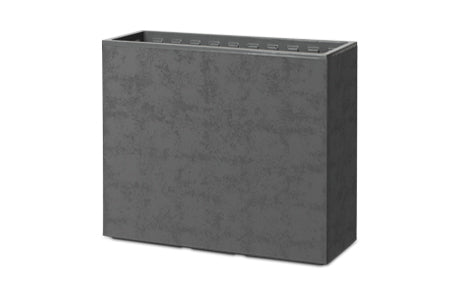 Fioriera Rettangolare Alta con Ruote 70cm Grigio Fumo Plastecnic