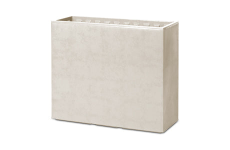 Fioriera Rettangolare Alta con Ruote 70cm Bianco Pietra Plastecnic