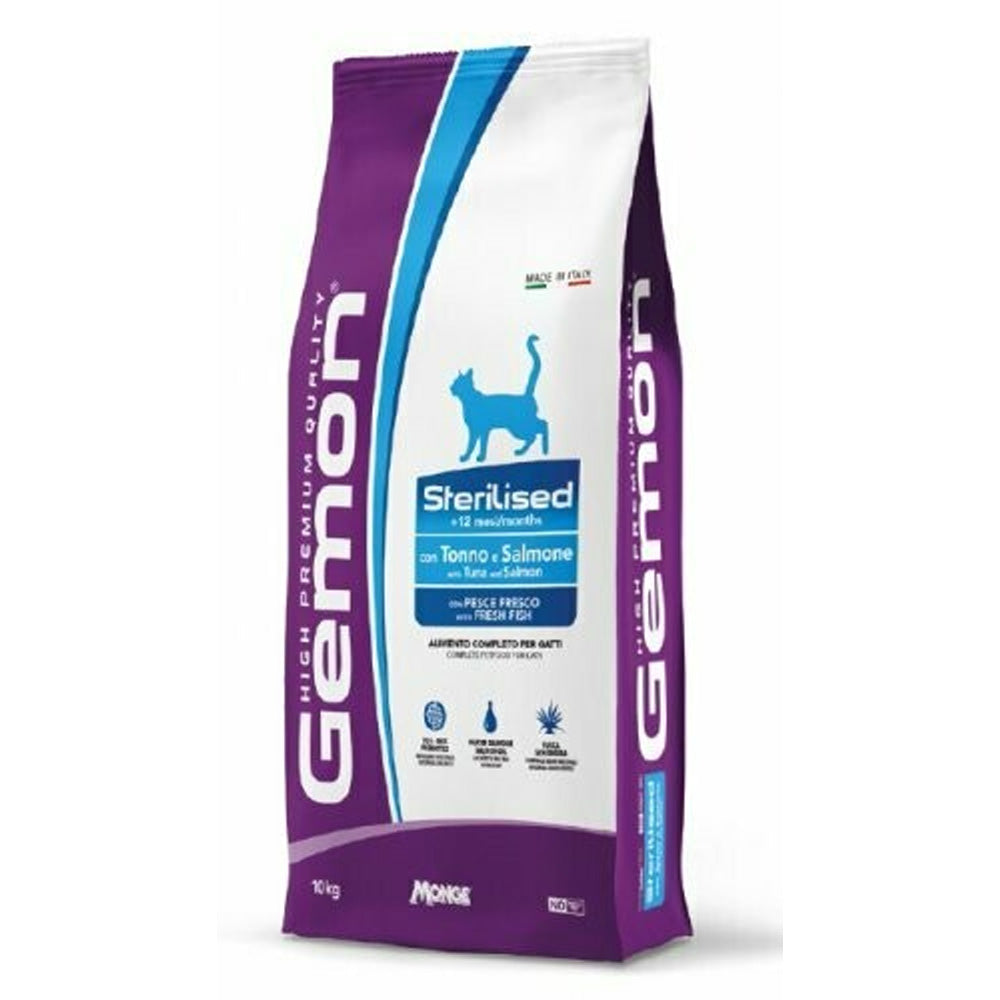 GEMON - CROCCHETTE PER GATTI ADULTI STERILIZZATI 10KG TONNO E SALMONE
