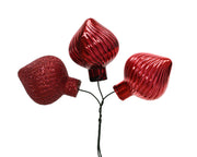 Pick decorativo in vetro su filo 3,2 x 3,2 x 4 cm rosso assortito Peraga Christmas