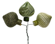 Pick decorativo in vetro su filo 3,2 x 3,2 x 4 cm verde assortito Peraga Christmas