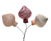 Pick decorativo in vetro su filo 3,2 x 3,2 x 4 cm rosa assortito Peraga Christmas