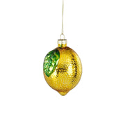 Mica Decorations Decorazione natalizia limone in vetro 6,5 x 6,5 x 9 cm, giallo/verde