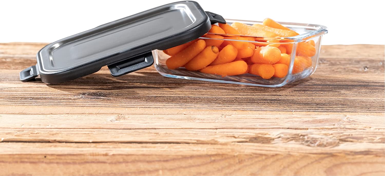 CONTENITORE PER ALIMENTI IN VETRO 0,6 L COPERCHIO IN ACCIAIO INOX