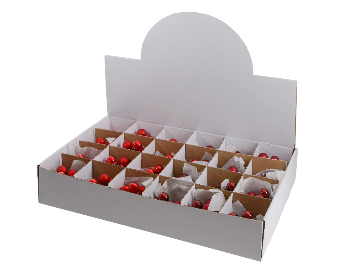6 DECORAZIONI APPENDIBILI 2CM ROSSO/BORDEAUX ASSORTITI