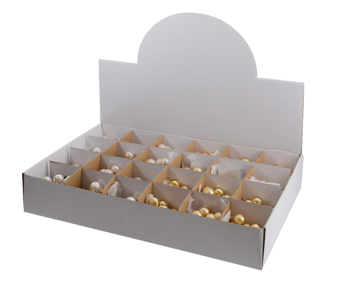 6 DECORAZIONI APPENDIBILI 2CM ORO CHIARO/PERLA ASSORTITE