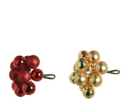 Pick mini palline di natale in vetro su filo D 2 cm rosso/oro Peraga Christmas